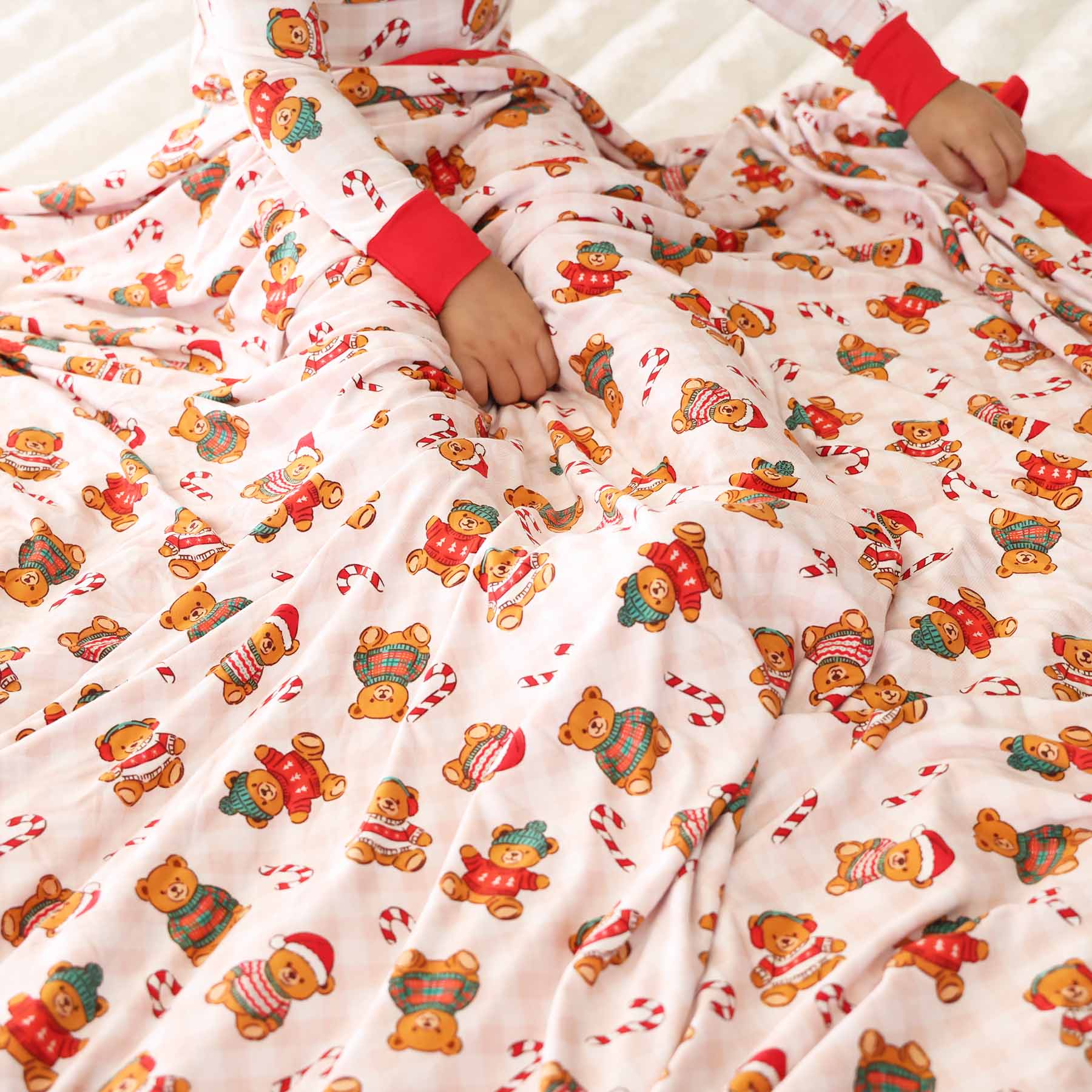 Beary Christmas Double Sided Bamboo Blanket | Neutral