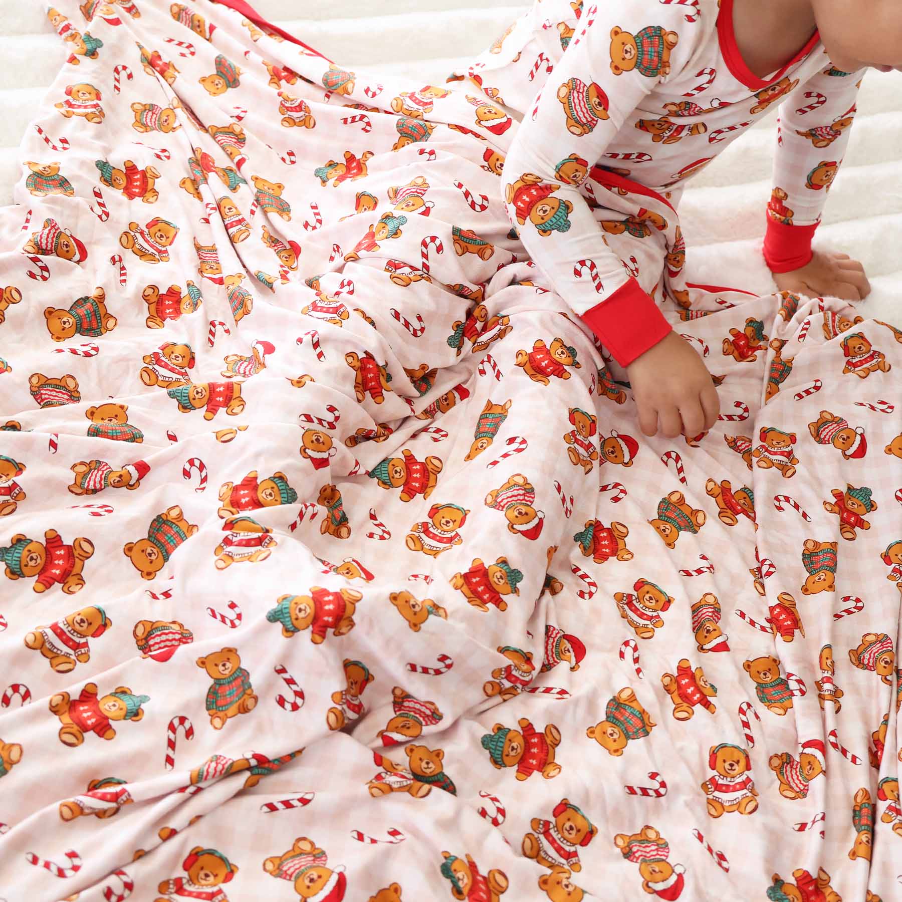 Beary Christmas Double Sided Bamboo Blanket | Neutral
