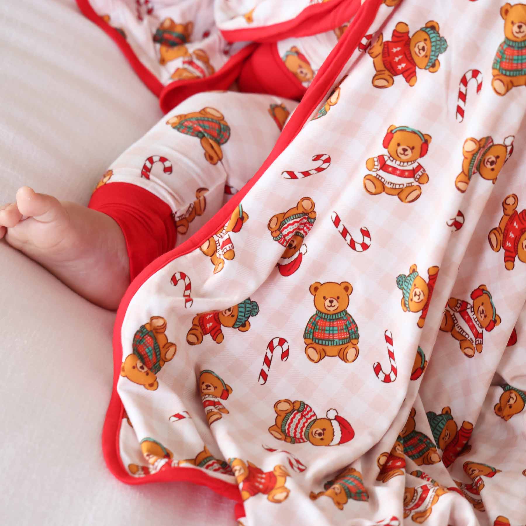 Beary Christmas Double Sided Bamboo Blanket | Neutral