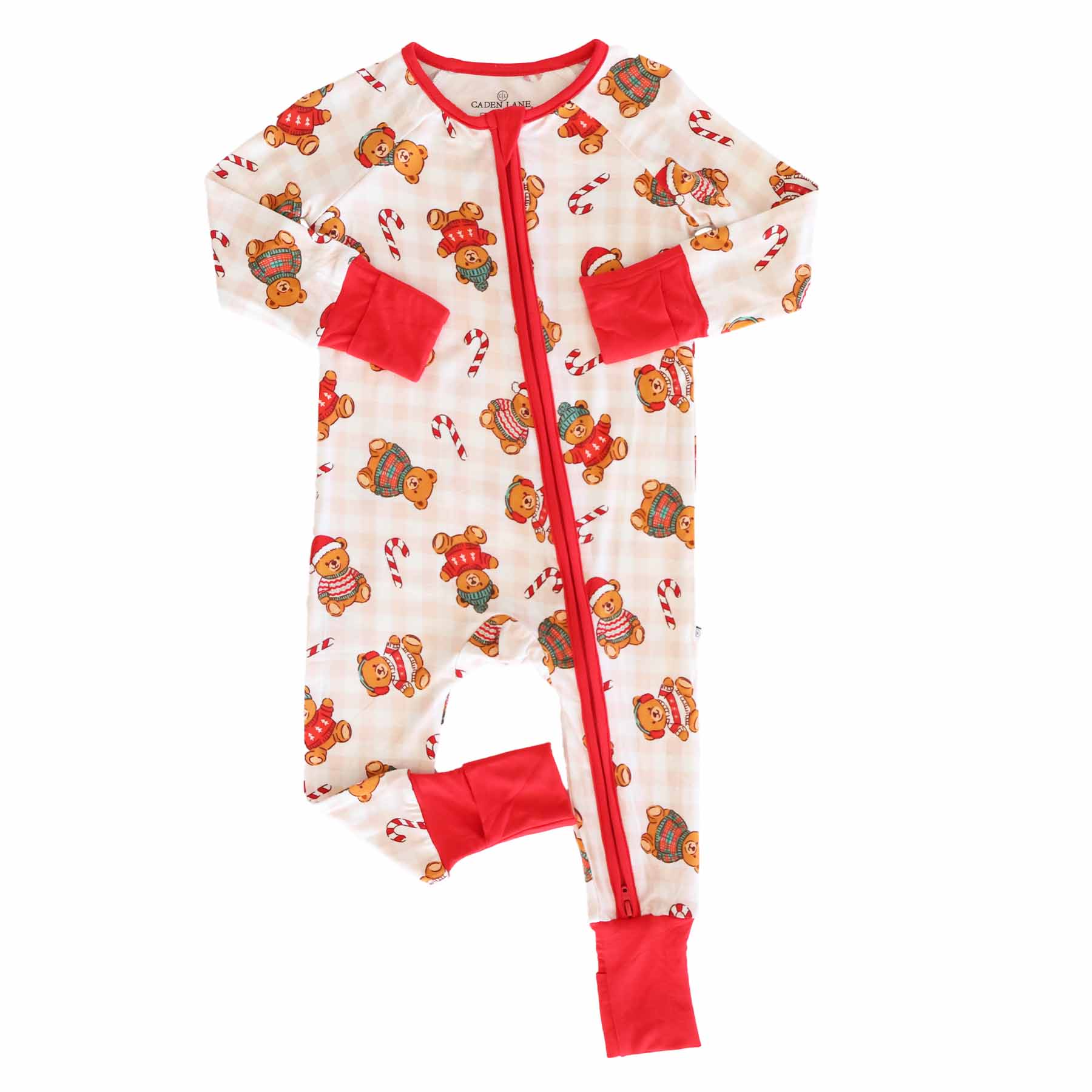 Beary Christmas Convertible Zip Romper | Neutral