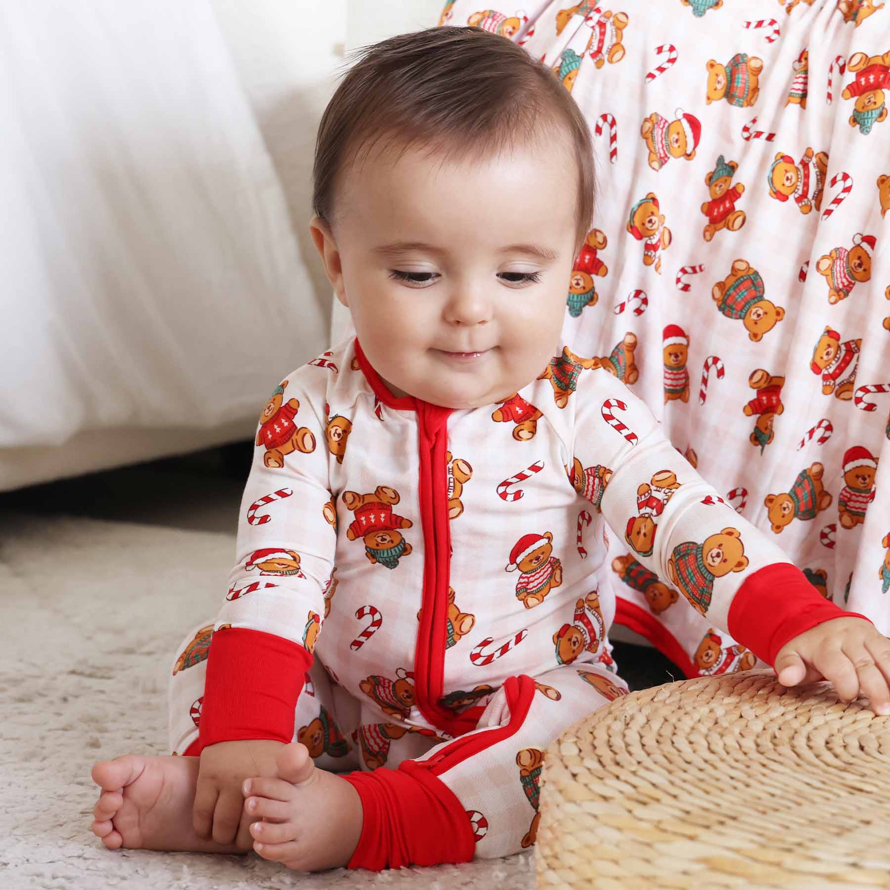 Beary Christmas Convertible Zip Romper | Neutral