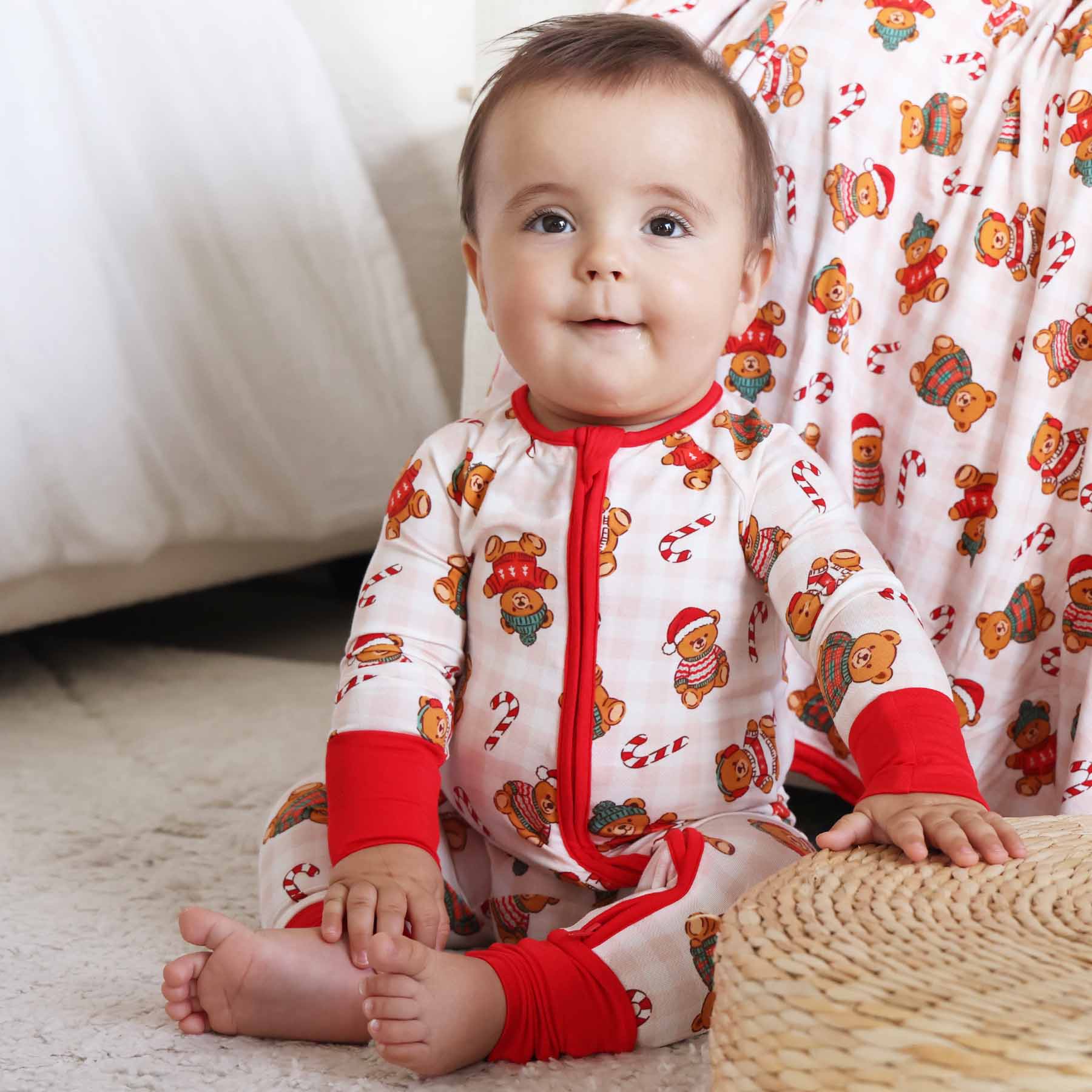 Beary Christmas Convertible Zip Romper | Neutral