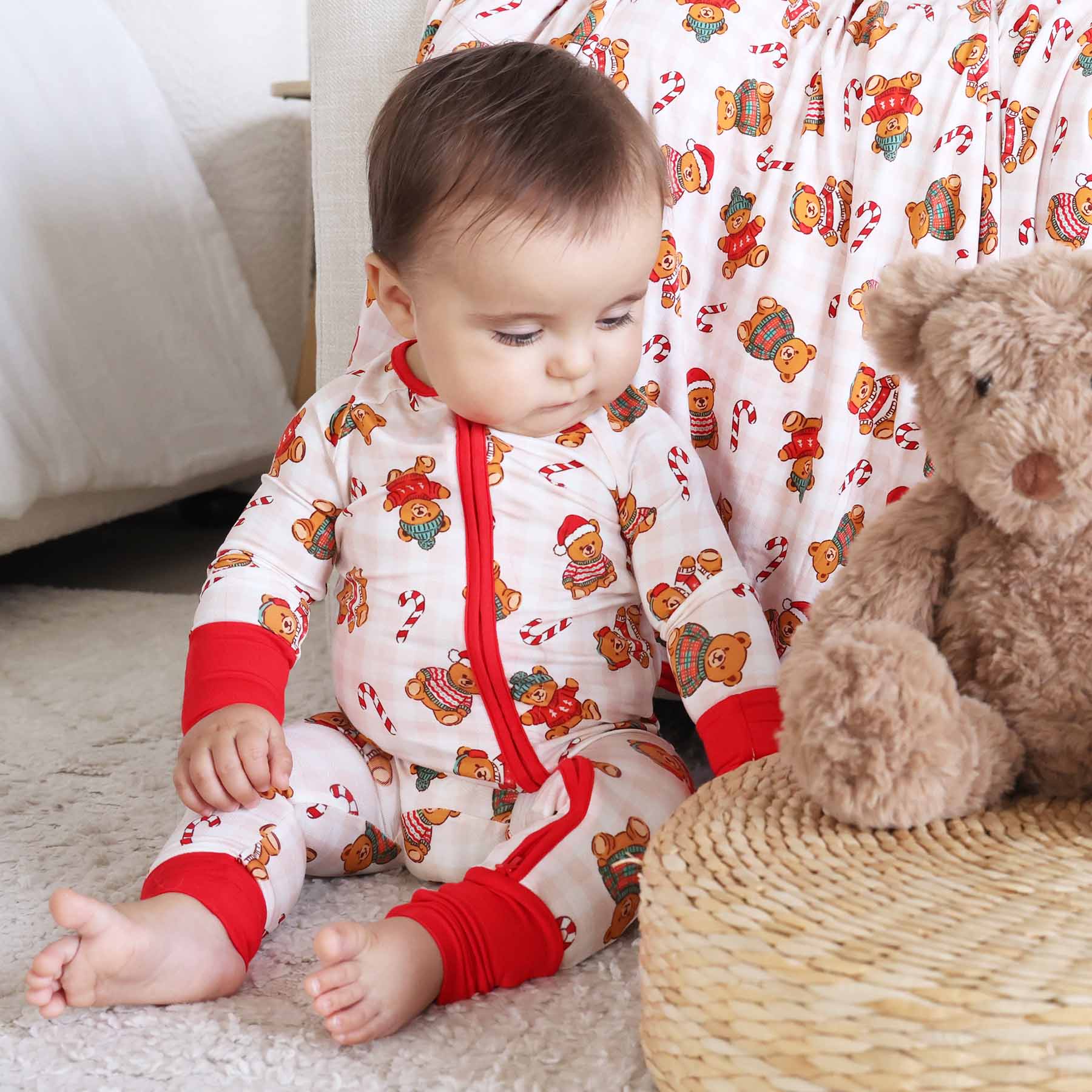 Beary Christmas Convertible Zip Romper | Neutral