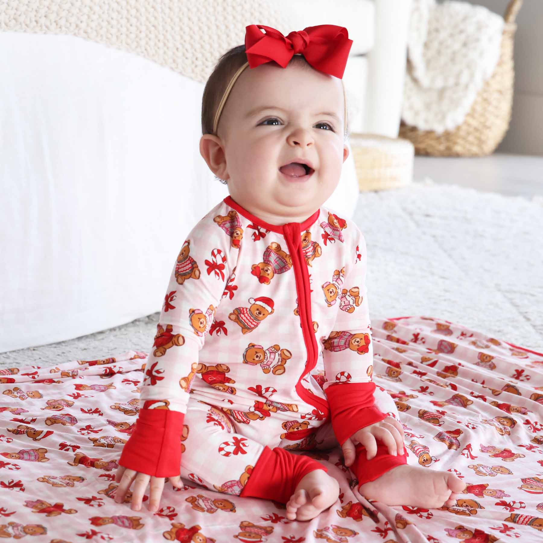 Beary Christmas Convertible Zip Romper | Pink