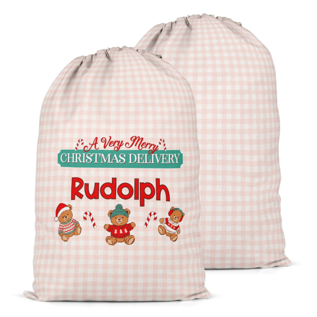 Personalized Santa Sacks | Beary Christmas Neutral