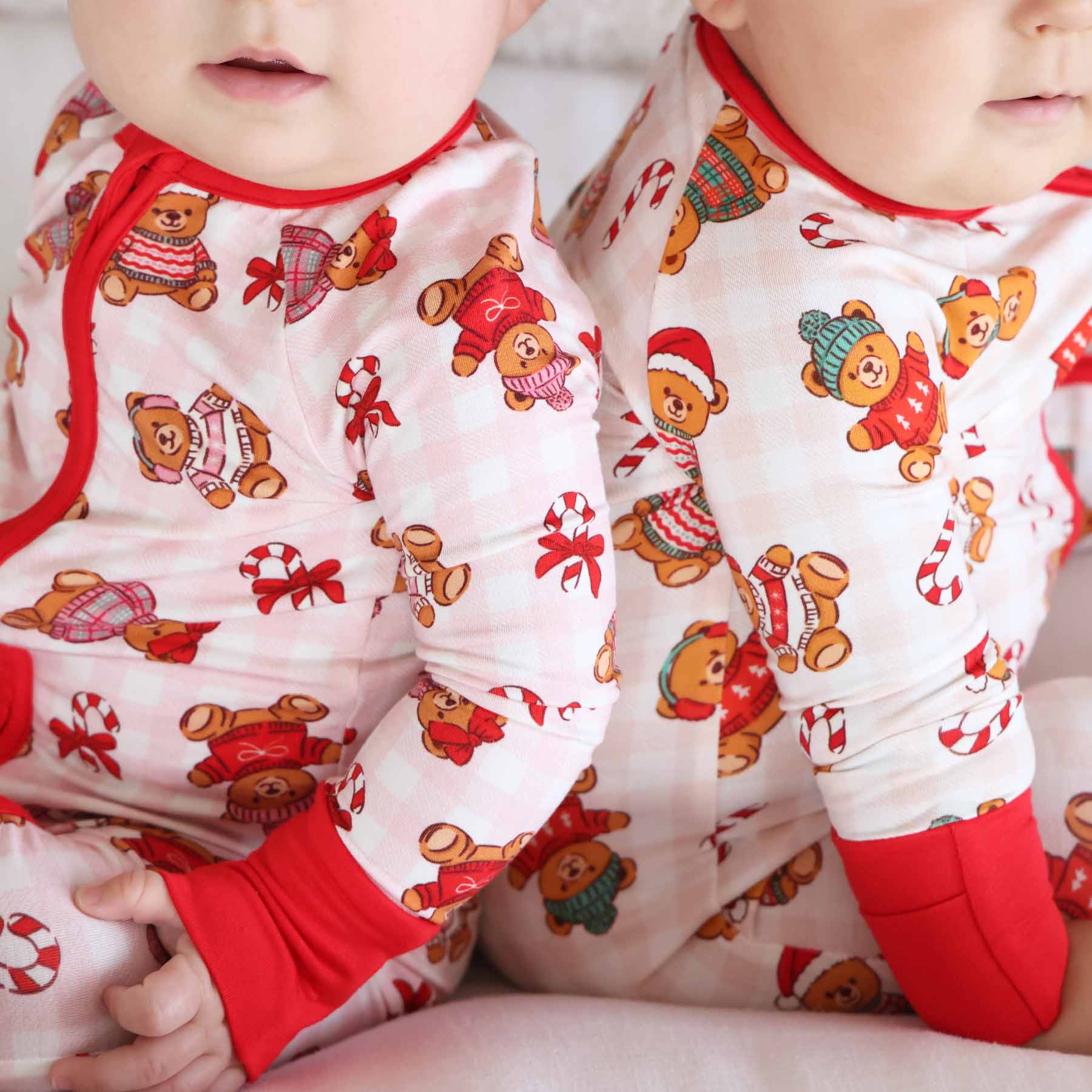 Beary Christmas Convertible Zip Romper | Pink