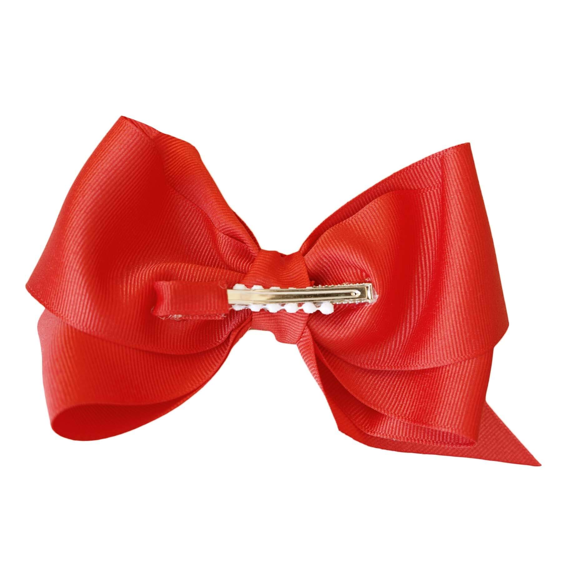 Large Ribbon Bow With Clip | Red