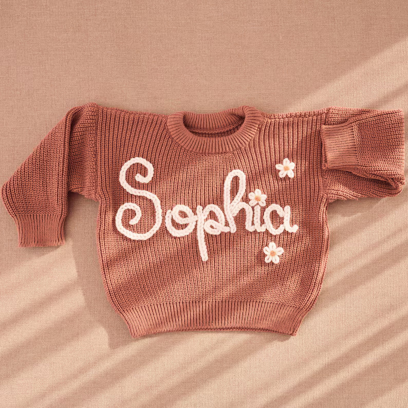 Custom Embroidered Baby Name Sweater