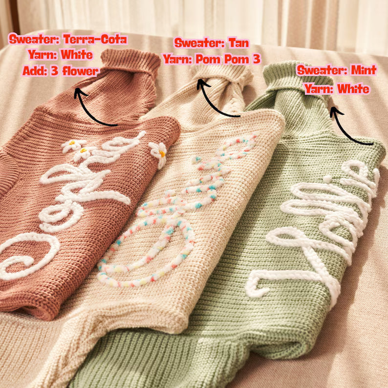 Custom Embroidered Baby Name Sweater