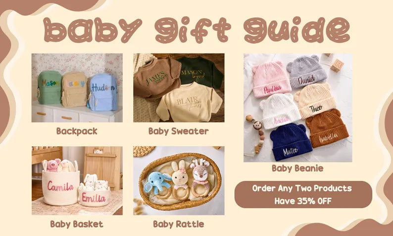 Personalized Baby Name Cotton Basket Gift