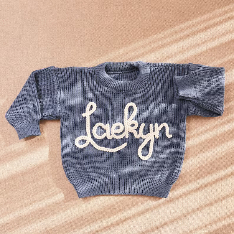 Custom Embroidered Baby Name Sweater