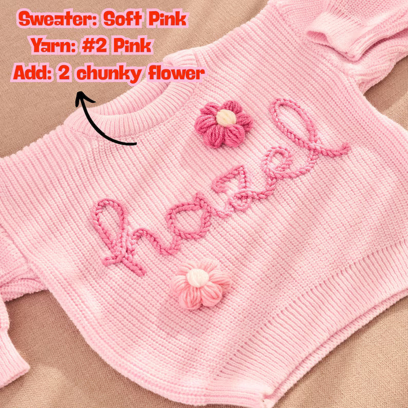 Custom Embroidered Baby Name Sweater
