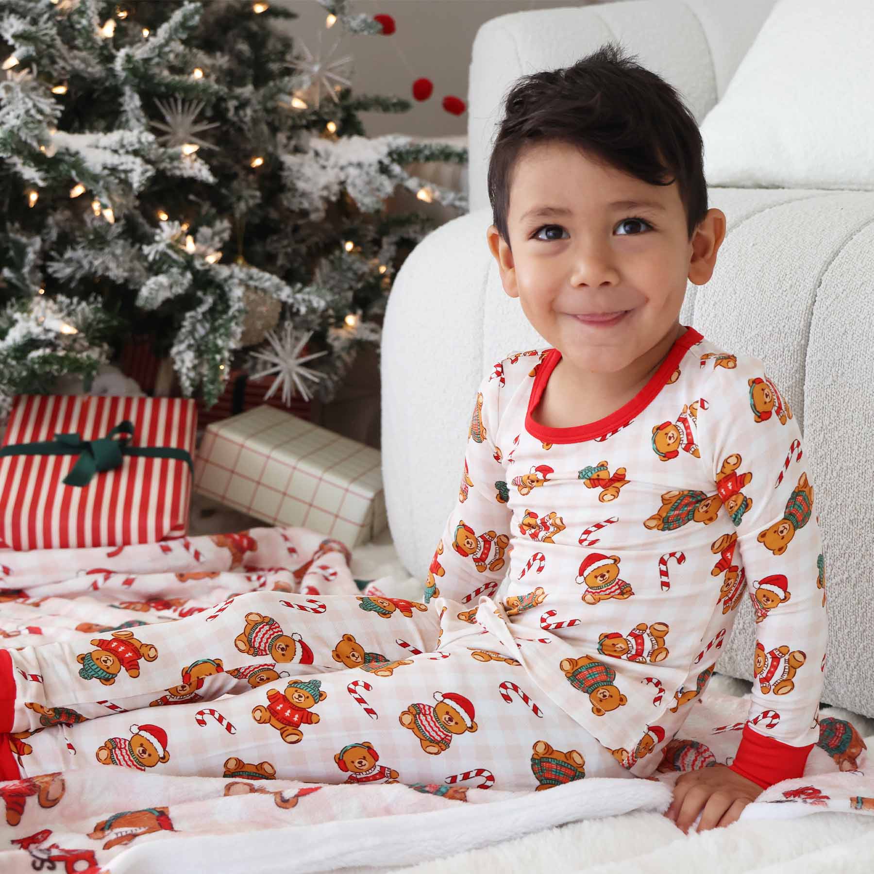 Beary Christmas Two Piece Pajama Set | Neutral
