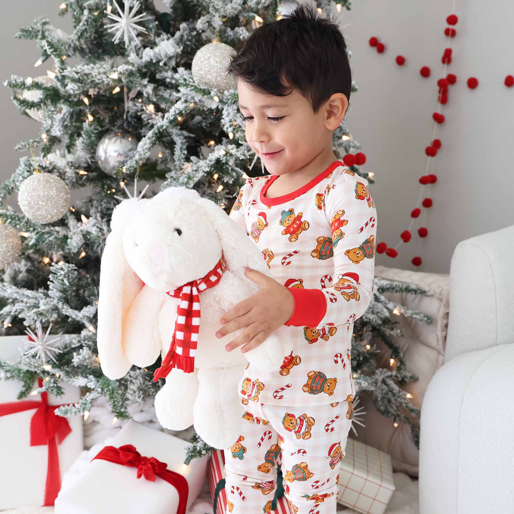 Beary Christmas Two Piece Pajama Set | Neutral