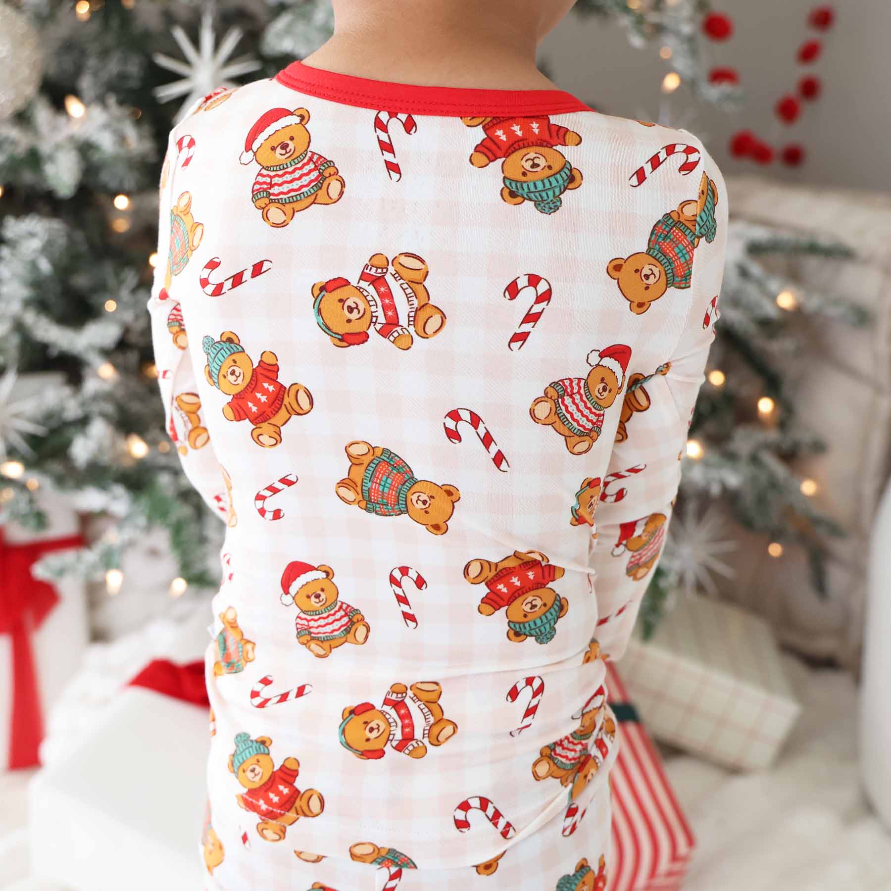 Beary Christmas Two Piece Pajama Set | Neutral