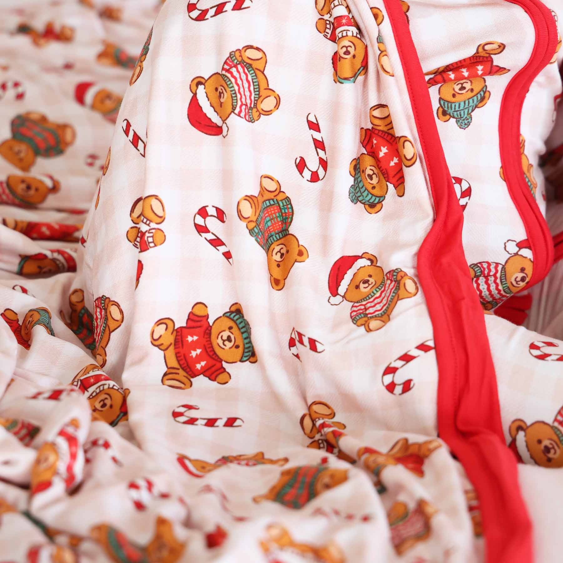 Beary Christmas Double Sided Bamboo Blanket | Neutral