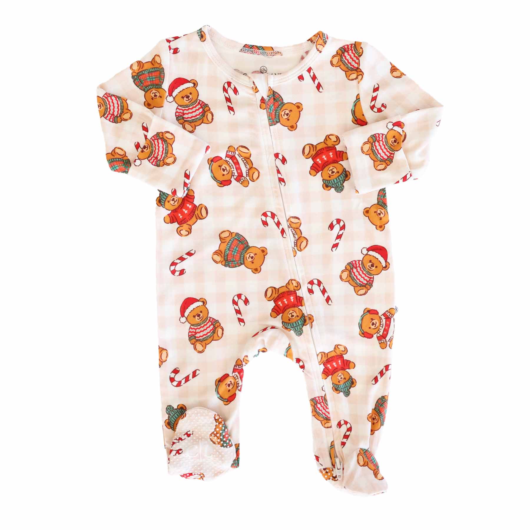 Beary Christmas Zipper Footie | Neutral