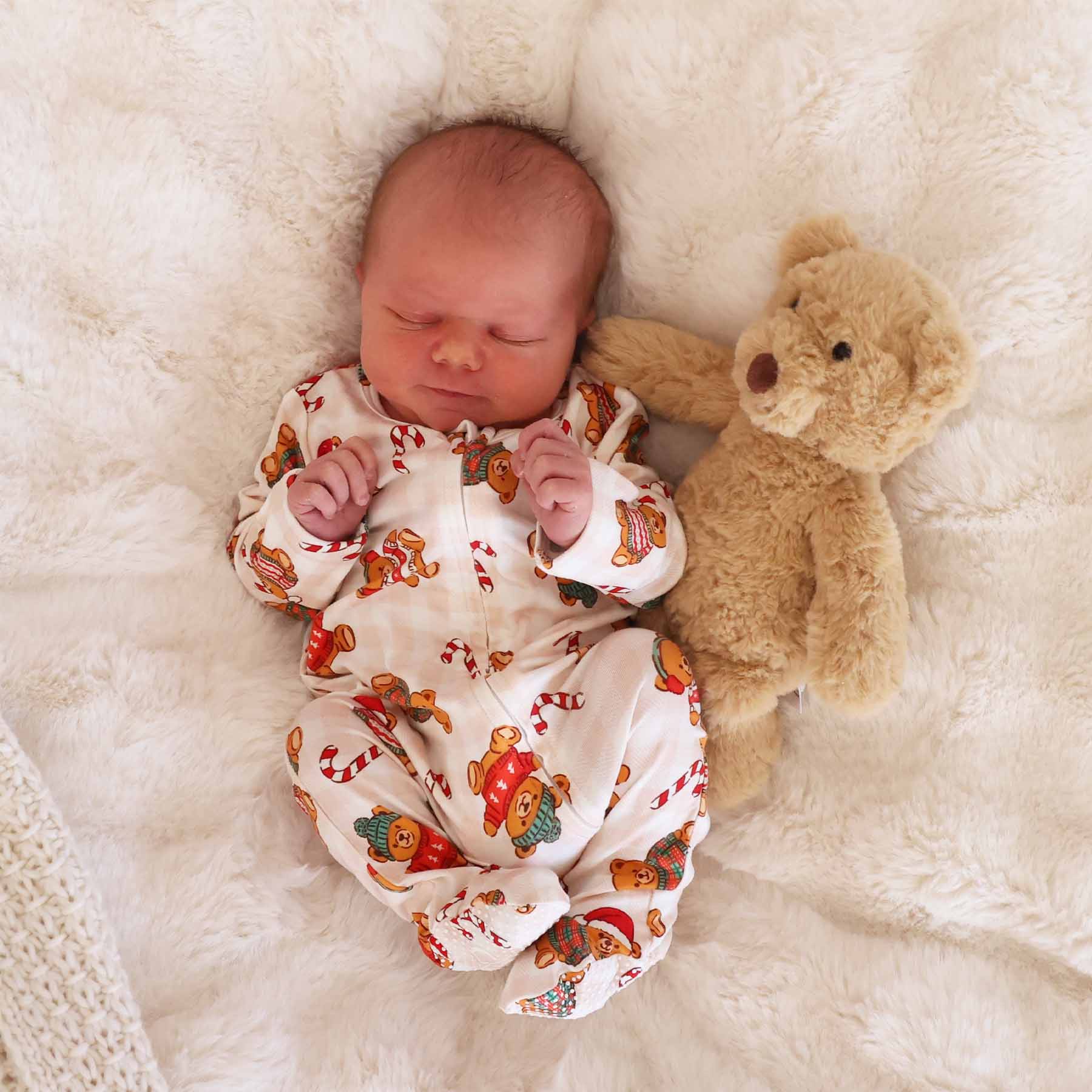 Beary Christmas Zipper Footie | Neutral