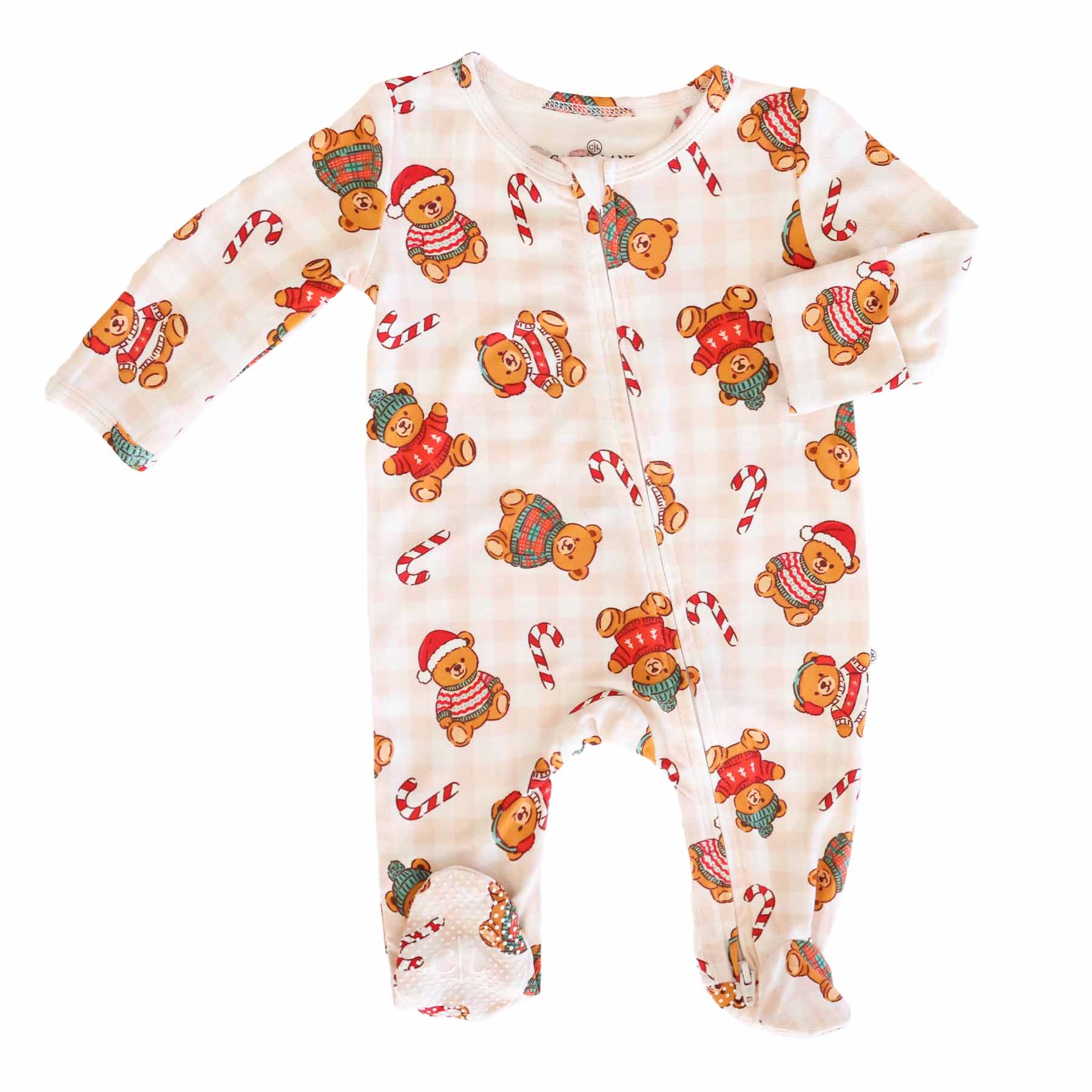 Beary Christmas Zipper Footie | Neutral
