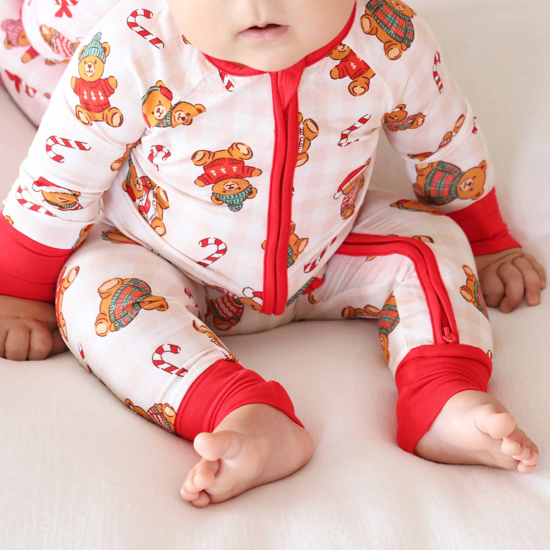 Beary Christmas Convertible Zip Romper | Neutral
