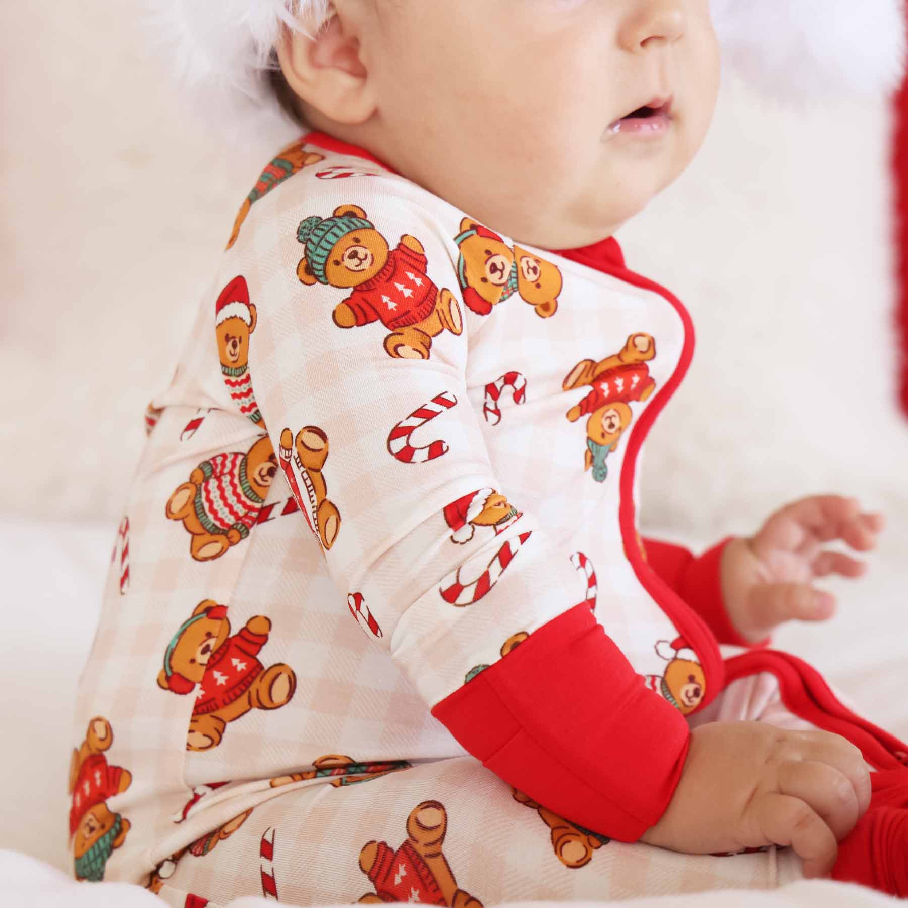 Beary Christmas Convertible Zip Romper | Neutral