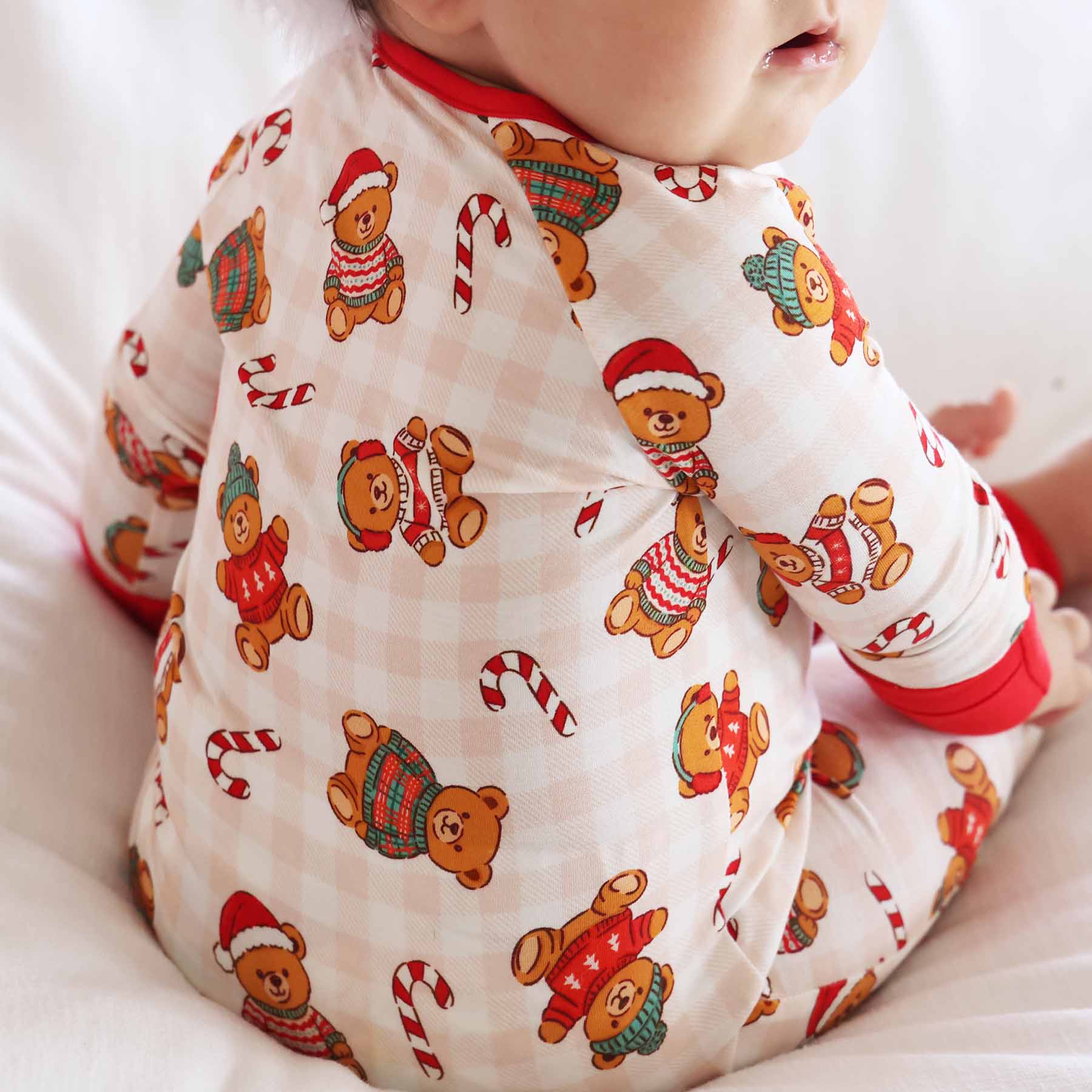 Beary Christmas Convertible Zip Romper | Neutral