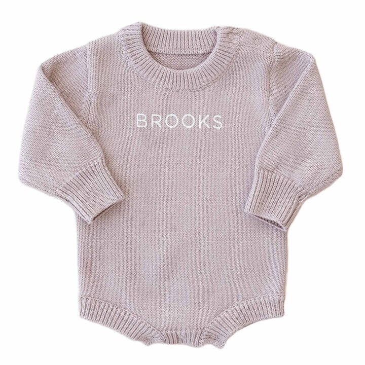 Personalized Knit Sweater Bubble Romper | Solid