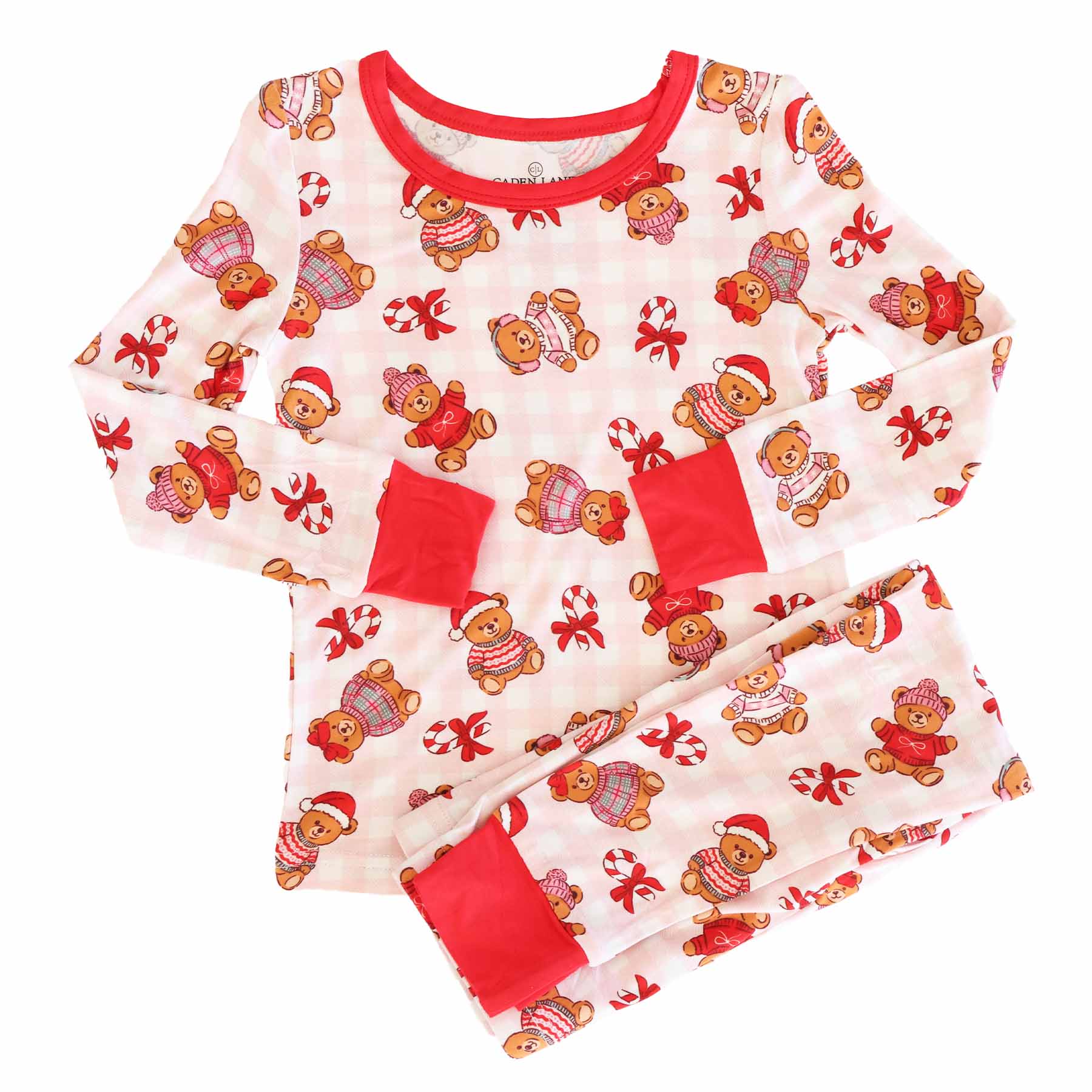 Beary Christmas Two Piece Pajama Set | Pink