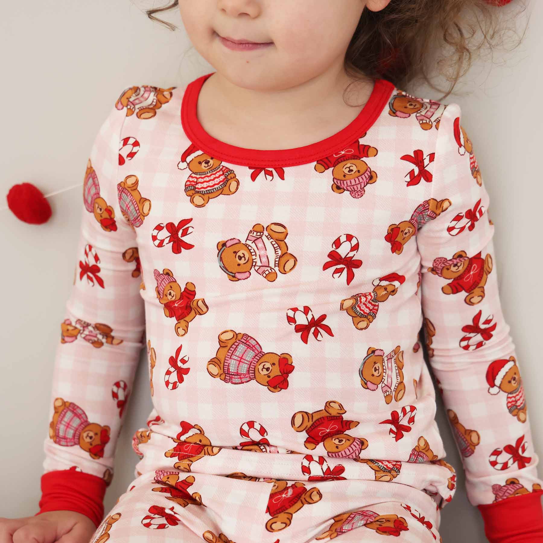 Beary Christmas Two Piece Pajama Set | Pink