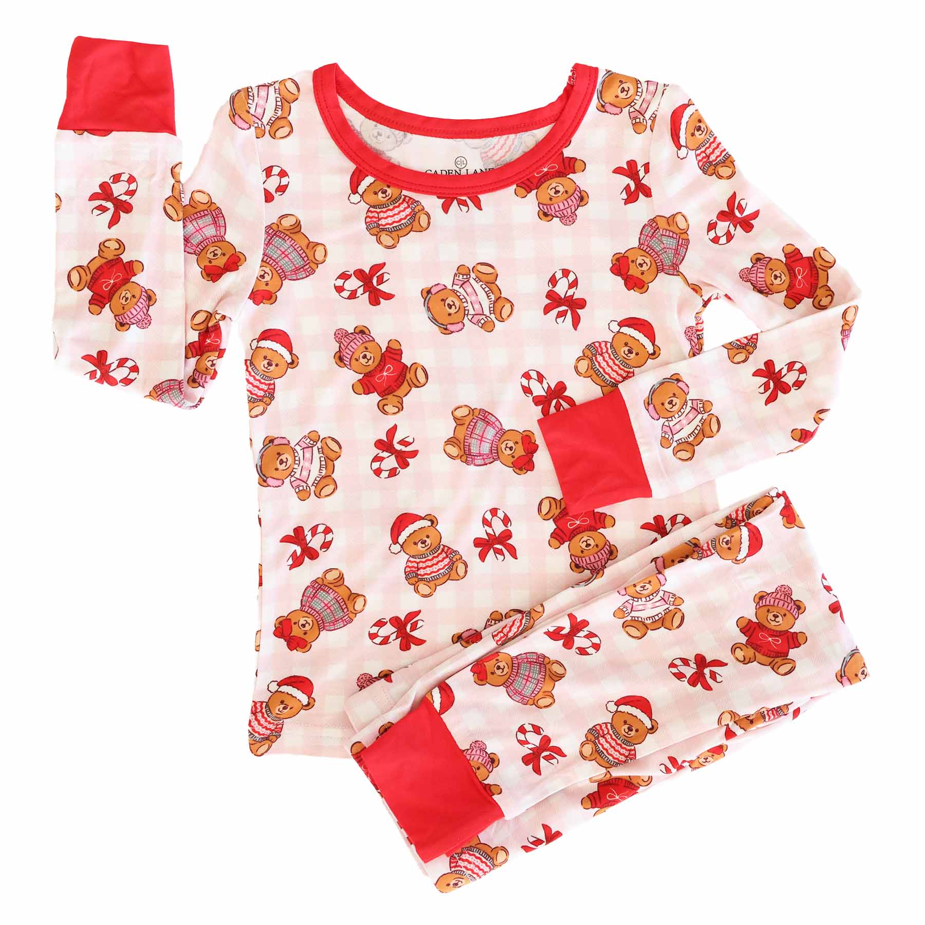 Beary Christmas Two Piece Pajama Set | Pink