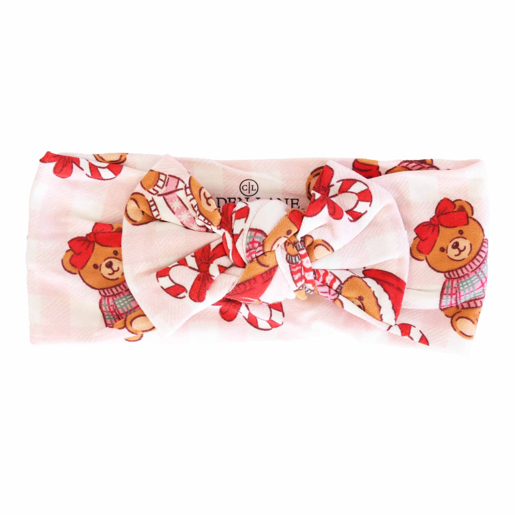 Beary Christmas Knit Large Bow Headwrap | Pink